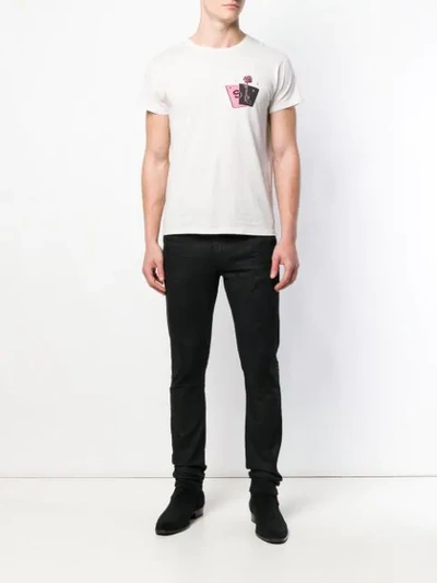 Shop Saint Laurent Gun Rose T-shirt In White