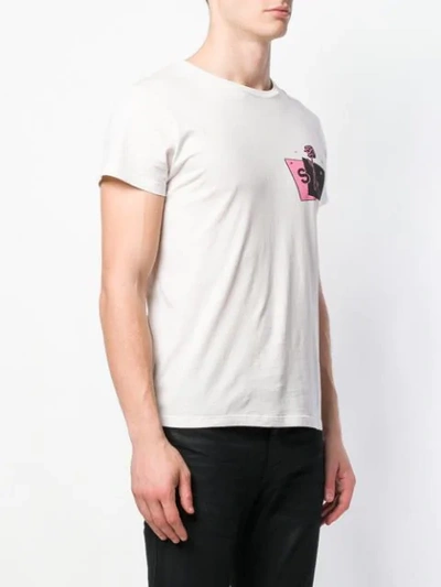 Shop Saint Laurent Gun Rose T-shirt In White