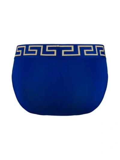 Shop Versace Greek Key Brief Set - Blue