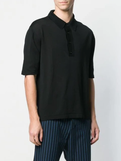 Shop Laneus Polo Shirt In Black