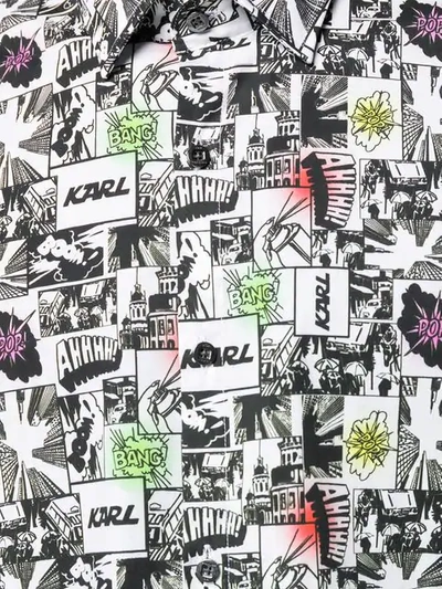 Shop Karl Lagerfeld Comic Book Print Shirt In Black