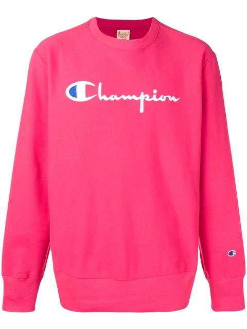 Champion Embroidered Logo Sweatshirt In Pink | ModeSens