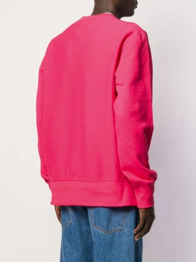 Shop Champion Embroidered Logo Sweatshirt In Pink