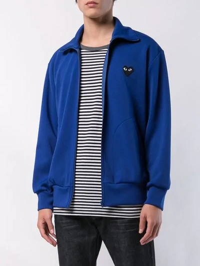 Comme Des Garçons Play Hearts Print Jacket - Blue In Blue