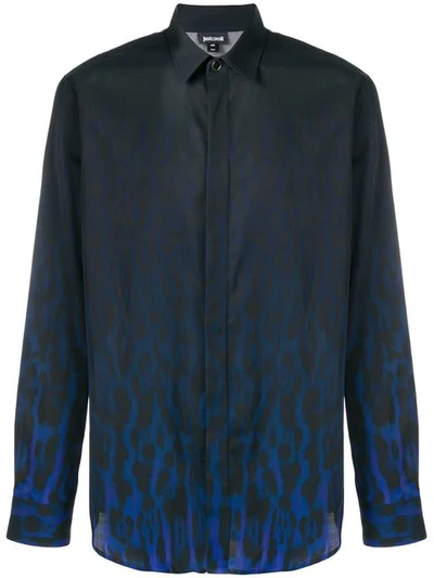 Shop Just Cavalli Hemd Mit Leopardenmuster In Blue