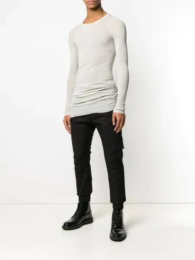 Shop Rick Owens Forever Long-sleeved T-shirt In Grey