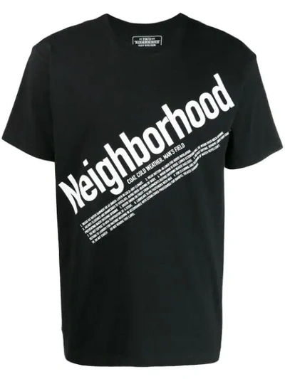 Shop Neighborhood Contrast Logo T-shirt In Black