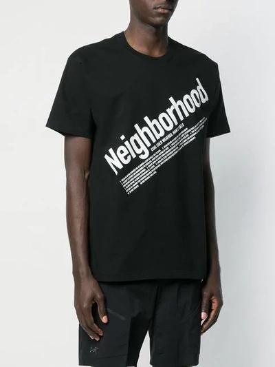 Shop Neighborhood Contrast Logo T-shirt In Black