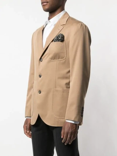 Shop Brunello Cucinelli Tailored Blazer Jacket In C0037 Vicuna