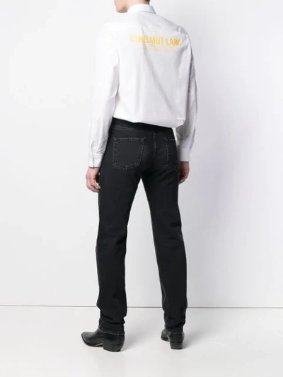 Shop Helmut Lang White Logo Formal Shirt