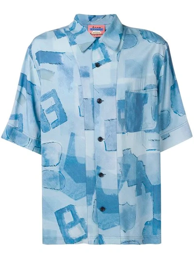 Shop Acne Studios Printed Shirt In Blue