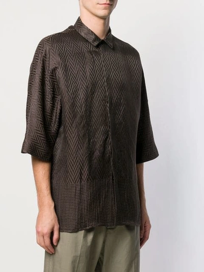 Shop Haider Ackermann Jacquard Effect Shirt In Brown
