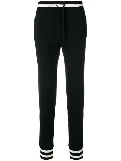 Shop Dolce & Gabbana Contrast Trim Track Pants In Black
