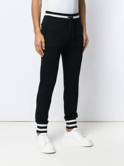 Shop Dolce & Gabbana Contrast Trim Track Pants In Black