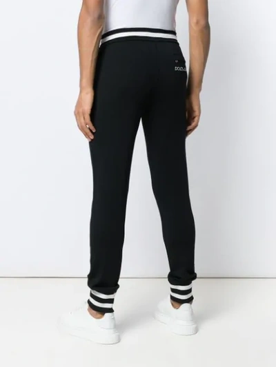 Shop Dolce & Gabbana Contrast Trim Track Pants In Black