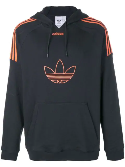 adidas basketball flock trefoil black hoodie