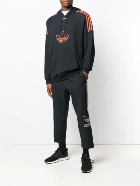 adidas basketball flock trefoil black hoodie