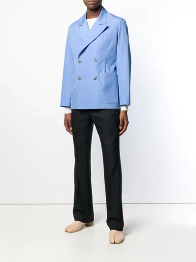 Shop Maison Margiela Peaked Lapels Blazer In Blue