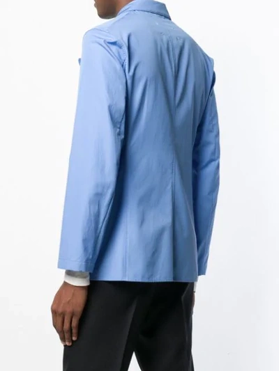 Shop Maison Margiela Peaked Lapels Blazer In Blue