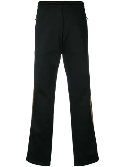 Dsquared2 Sequin Stripe Track Pants In Black