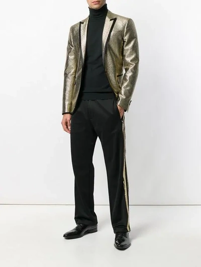 Dsquared2 Sequin Stripe Track Pants In Black