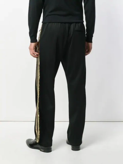 Dsquared2 Sequin Stripe Track Pants In Black