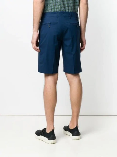 Shop Prada Chino Style Shorts In Blue