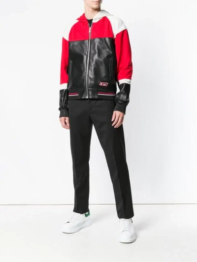 Shop Givenchy Colour-block Hooded Jacket In Black