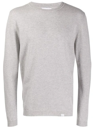 Shop Norse Projects Long-sleeve Fitted Sweater In Grey