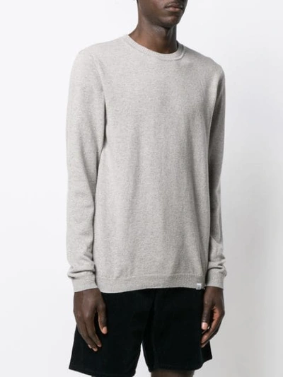 Shop Norse Projects Long-sleeve Fitted Sweater In Grey
