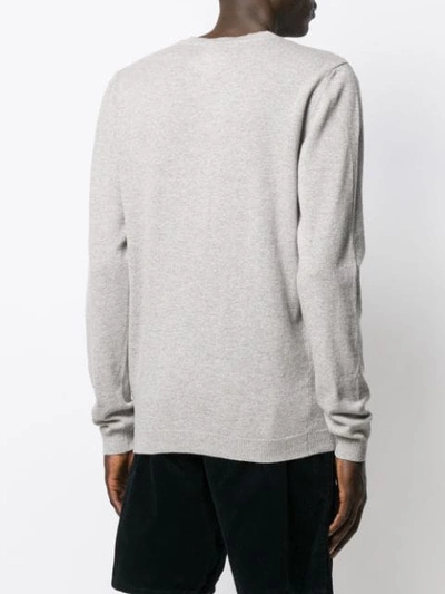 Shop Norse Projects Long-sleeve Fitted Sweater In Grey