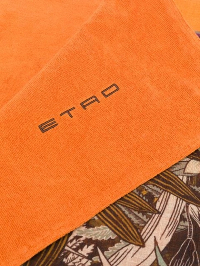 Shop Etro Printed Beach Towel - Brown