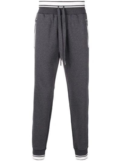 Shop Dolce & Gabbana Tapered Jogging Bottoms In S8295 Grey
