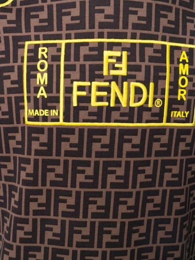 Shop Fendi Roma Ff Logo Hoodie In Black