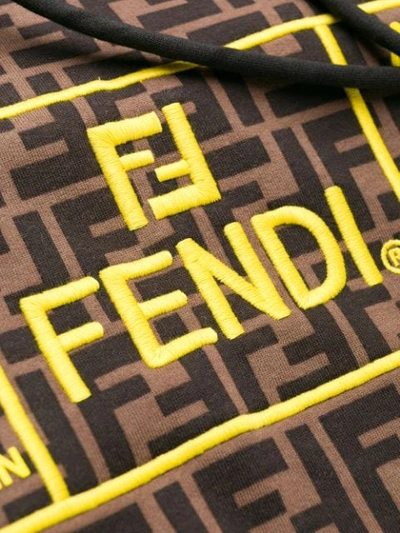 Shop Fendi Roma Ff Logo Hoodie In Black