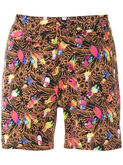 Shop Amir Slama Printed Swimming Shorts In Black