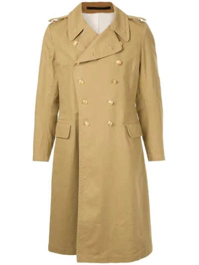 Shop Kent & Curwen Double Breasted Trench Coat In Brown