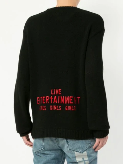 Shop Rta Cashmere Slogan Embroidered Jumper In Black