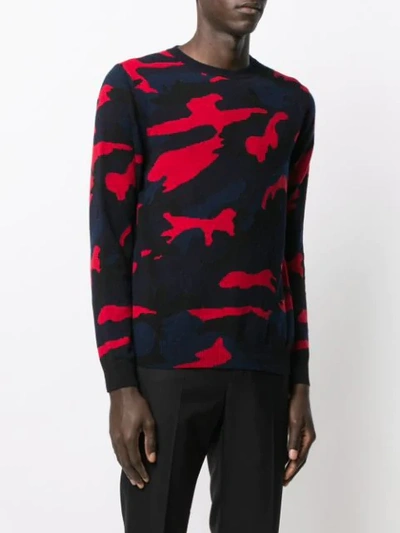 Shop Valentino Cashmere Camouflage Sweater In Blue