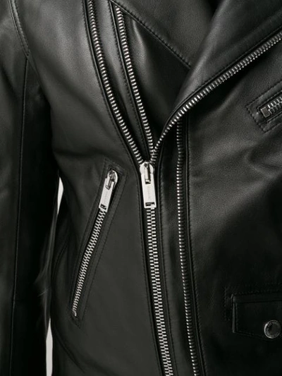 Shop Les Hommes Multiple Zip Biker Jacket In Black