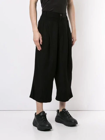 SONG FOR THE MUTE WIDE LEG CROPPED TROUSERS - 黑色