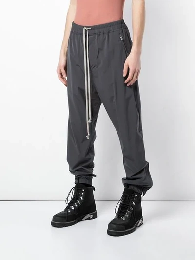 Shop Rick Owens Dropped Crotch Track Trousers In Blue