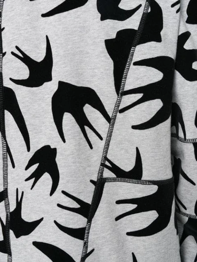 Shop Mcq By Alexander Mcqueen Swallow Print Panelled Sweatshirt In Grey