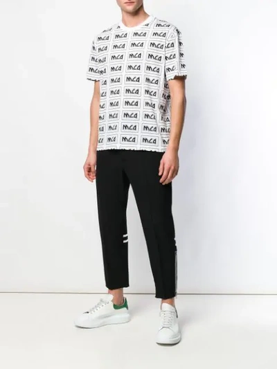 Shop Mcq By Alexander Mcqueen Metal Repeat Logo T In White