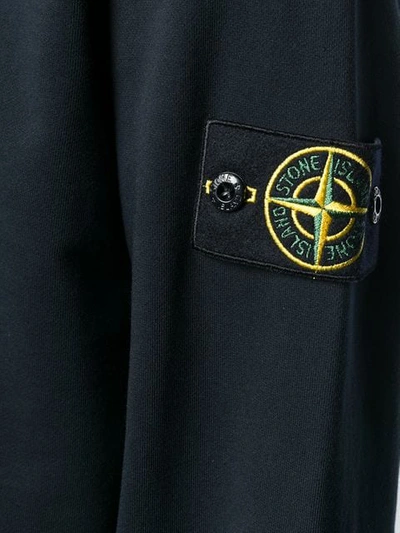 Shop Stone Island Long-sleeve Fitted Sweater In Blue