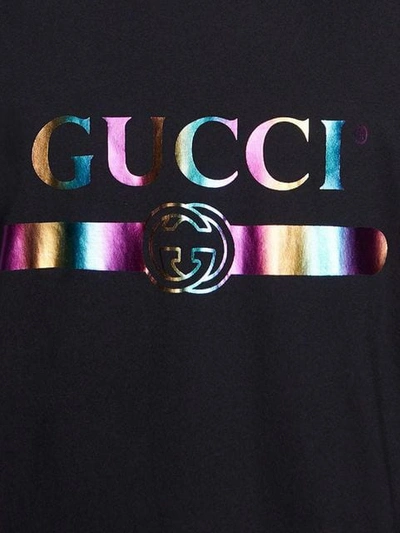 GUCCI GUCCI LOGO超大款T恤 - 黑色