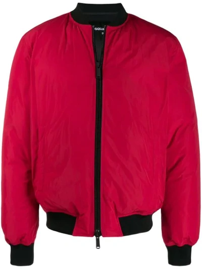 Shop Dsquared2 Icon Padded Bomber Jacket In Red