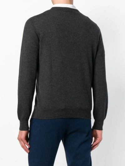 Shop Barba Knit Sweater In Grey