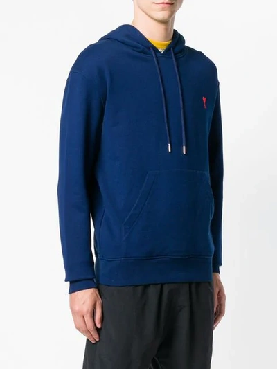 Shop Ami Alexandre Mattiussi Ami De Cœur Hoodie In Blue