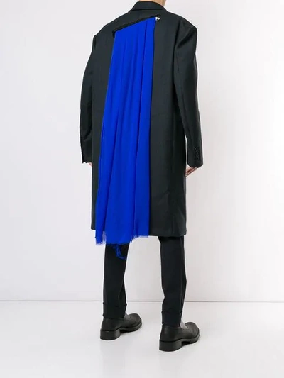 Shop Raf Simons Karierter Mantel - Blau In Blue